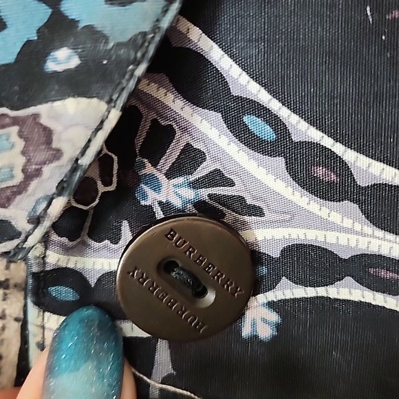 BURBERRY PRORSUM purple paisley bandana print double breasted trench coat Sz 10 - Picture 7 of 16